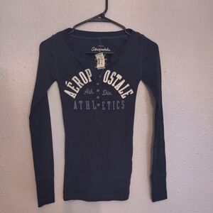 Aeropostale Girl's Dark Blue Button-Up Top